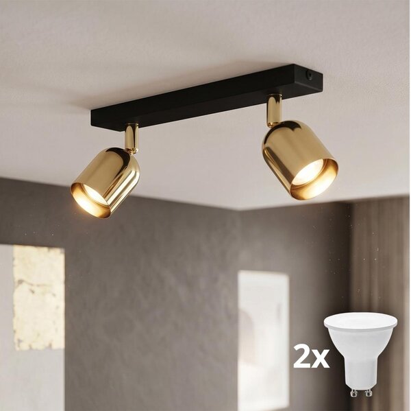 Spot LED TOP 2xGU10/10W/230V negru/auriu