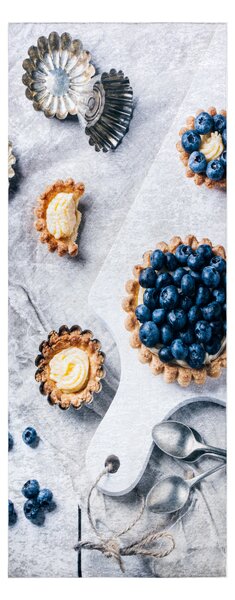 ANDRE 33570 covor lavabil Cupcake-uri, bucatarie, anti-alunecare - argint / bej