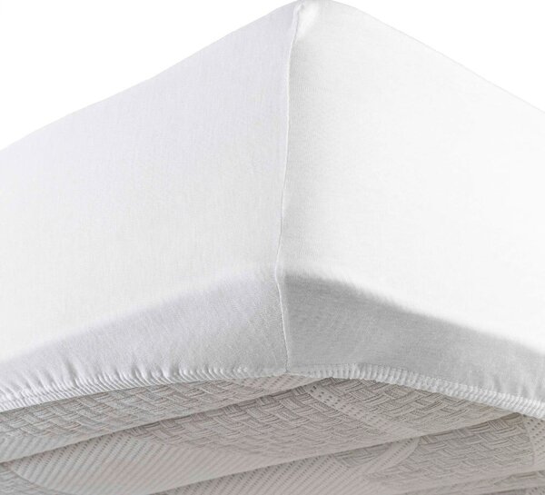 Cearceaf alb din jerseu cu elastic 90x190 cm Jersy – douceur d'intérieur