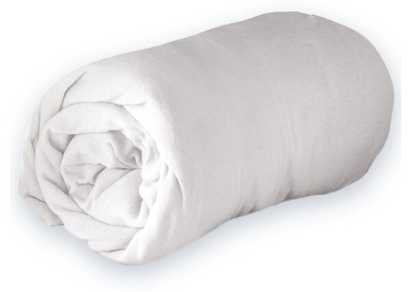 Cearceaf alb din jerseu cu elastic 90x190 cm Jersy – douceur d'intérieur