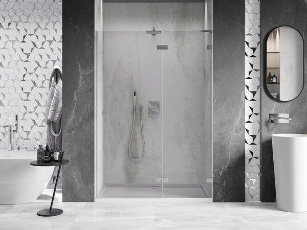 Mexen, Ușă de duș pivotantă Mexen Lunar L dreapta 130 cm, transparentă, nichel periat - 834L-130-000-97-00-P