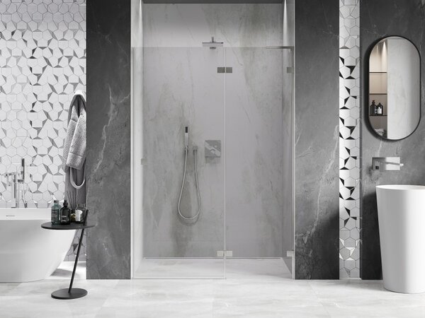 Mexen, Ușă de duș pivotantă Mexen Lunar L dreapta 130 cm, transparentă, nichel periat - 834L-130-000-97-00-P