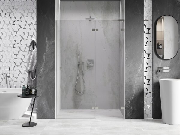 Mexen, Ușă de duș pivotantă Mexen Lunar L dreapta 130 cm, transparentă, nichel periat - 834L-130-000-97-00-P