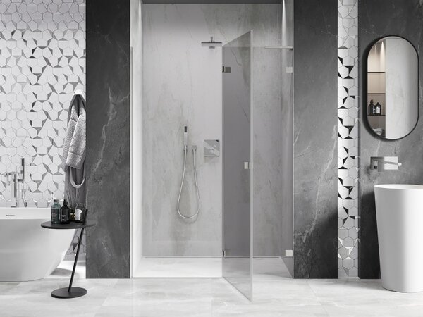 Mexen, Ușă de duș pivotantă Mexen Lunar L dreapta 130 cm, transparentă, nichel periat - 834L-130-000-97-00-P
