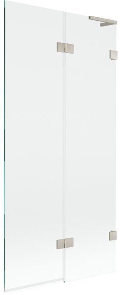 Mexen Lunar L, paravan de cadă cu 2 aripi, dreapta, 90 x 150 cm, sticlă transparentă, oțel periat, 897L-090-100-97-00-P