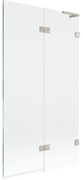 Mexen Lunar L, paravan de cadă cu 2 aripi, dreapta, 100 x 150 cm, sticlă transparentă, oțel periat, 897L-100-100-97-00-P