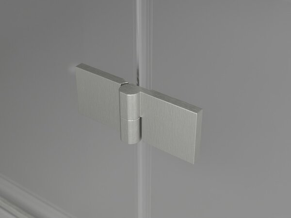 Mexen Lunar L, paravan de cadă cu 2 aripi, dreapta, 80 x 150 cm, sticlă transparentă, oțel periat, 897L-080-100-97-00-P