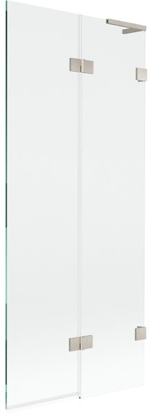 Mexen Lunar L, paravan de cadă cu 2 aripi, dreapta, 80 x 150 cm, sticlă transparentă, oțel periat, 897L-080-100-97-00-P