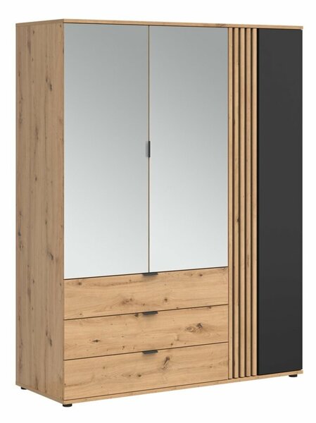 Dulap Orlnolu 103Stejar artizan, Negru, 20x15x6cm, Uși dulapUși dulap: Cu balamale