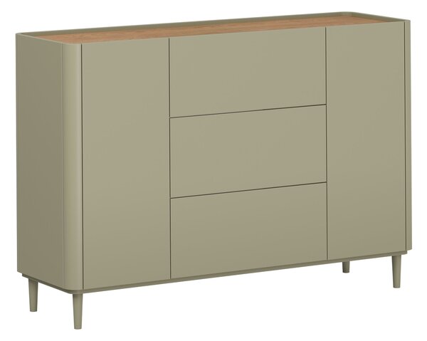 Comodă cu sertare pe picioare Elivo 150 cm - eucalipt / stejar baltic dune