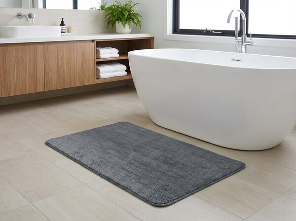 Covoras de baie TRIVORA 60x100 cm gri inchis