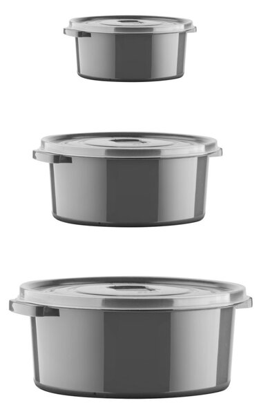 Set cutii de depozitare (12 bucati) SILANT12 Antracit 22x9.5 cm
