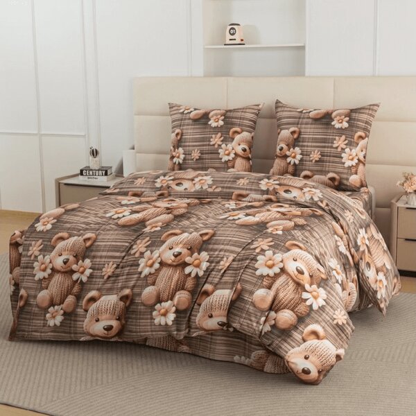 Lenjerie de pat din microfibra SPRING BEAR maro Dimensiune lenjerie de pat: 70 x 80 cm | 140 x 200 cm