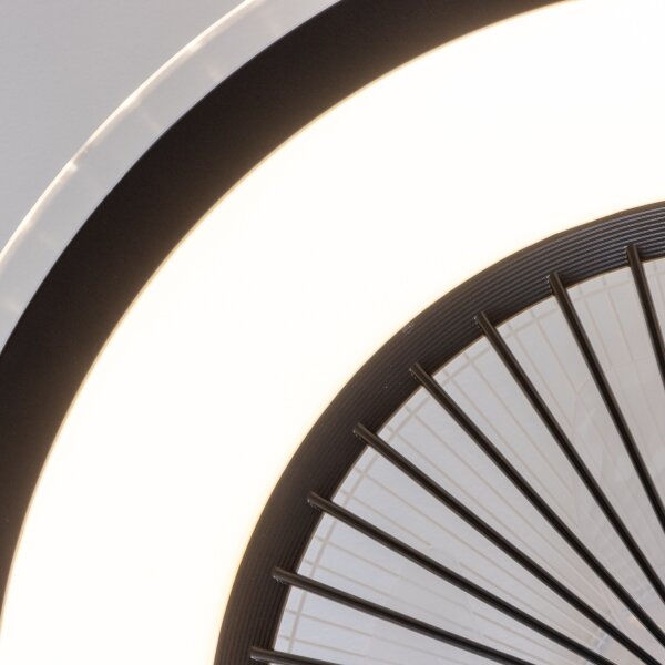 Plafonieră LED dimabilă cu ventilator Brilagi RONDA LED/48W/230V negru + telecomandă