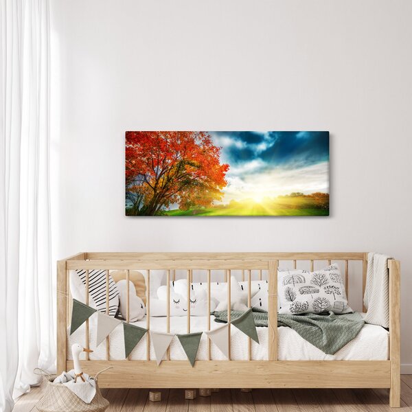 Tablou peisaj cu scufundat în razele solare (120x50 cm)
