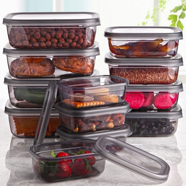 Set 12 recipiente alimentare , UnicUtil, Modern Sturdy, Multicolor