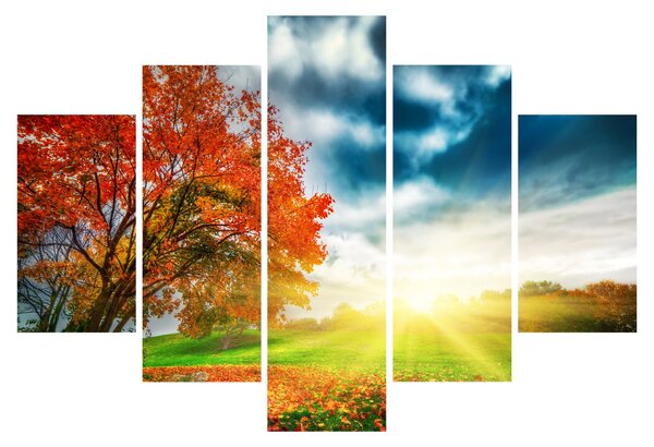 Tablou peisaj cu scufundat în razele solare (150x105 cm)