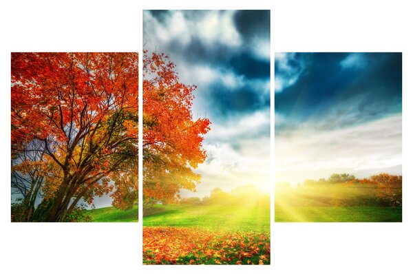 Tablou peisaj cu scufundat în razele solare (90x60 cm)