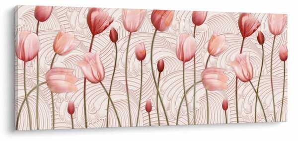 Tablou - Lalele roz (120x50 cm)