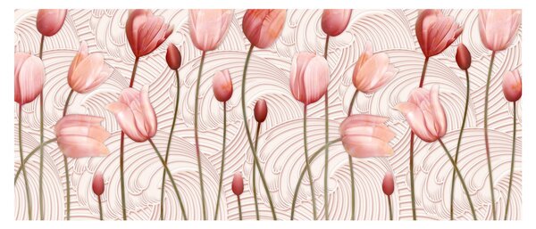 Tablou - Lalele roz (120x50 cm)