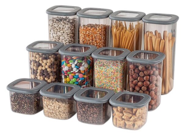 Set 12 recipiente alimentare , UnicUtil, Spacious Versatile, Antracit
