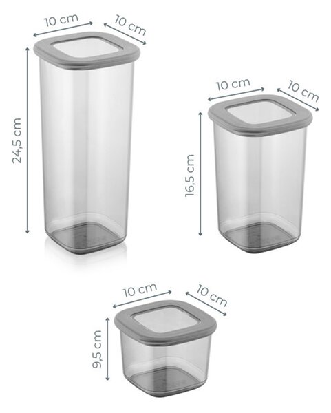 Set 12 recipiente alimentare , UnicUtil, Spacious Versatile, Antracit