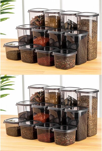 Set cutii de depozitare, 24 bucati Byzan Crates Antracit 10x10x24.5 cm