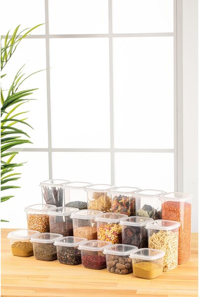 Set 18 recipiente alimentare , UnicUtil, Sturdy Elegant, Alb