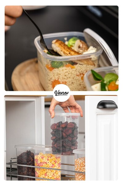 Set 18 recipiente alimentare , UnicUtil, Sturdy Elegant, Alb