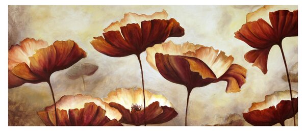 Tablou flori roșii (120x50 cm)