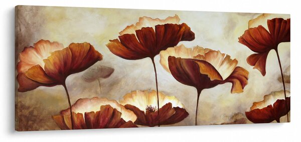 Tablou flori roșii (120x50 cm)