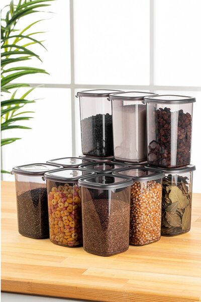 Set cutii de depozitare, 12 bucati Astra Grid Antracit 10x10x16.5 cm
