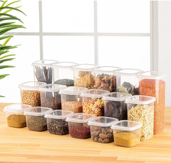 Set 18 recipiente alimentare , UnicUtil, Sturdy Elegant, Alb