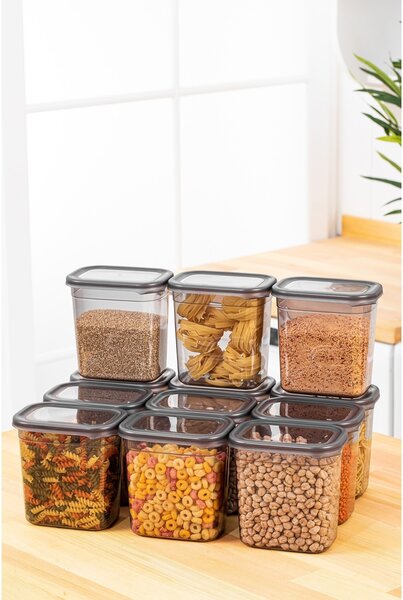 Set 12 recipiente alimentare , UnicUtil, Versatile Durable, Antracit