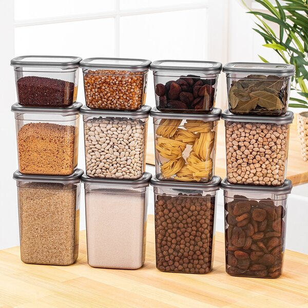Set 12 recipiente alimentare , UnicUtil, Premium Stylish, Antracit