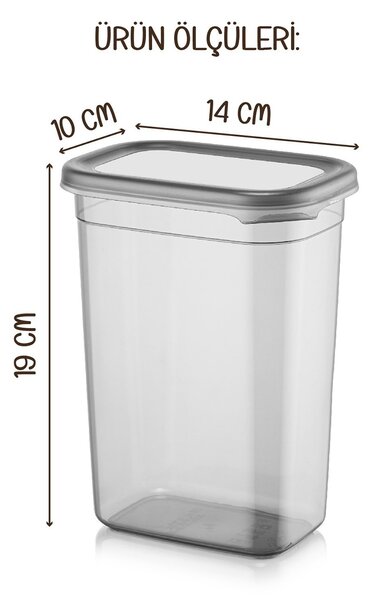 Set 6 recipiente alimentare , UnicUtil, Durable Premium, Antracit