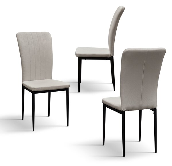 SET 6 Scaune Alto, tesatura ,structura metalica - BEJ - STANDARD