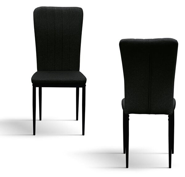 SET 6 Scaune Alto, tesatura ,structura metalica - NEGRU - STANDARD