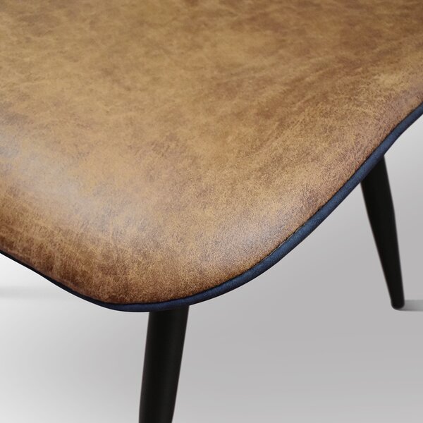 SET 4 Scaune Industry, piele ecologica ,structura metalica - MARO CAMEL - STANDARD