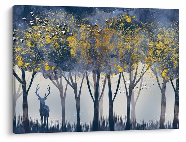 Tablou cerbul în pădure (70x50 cm)