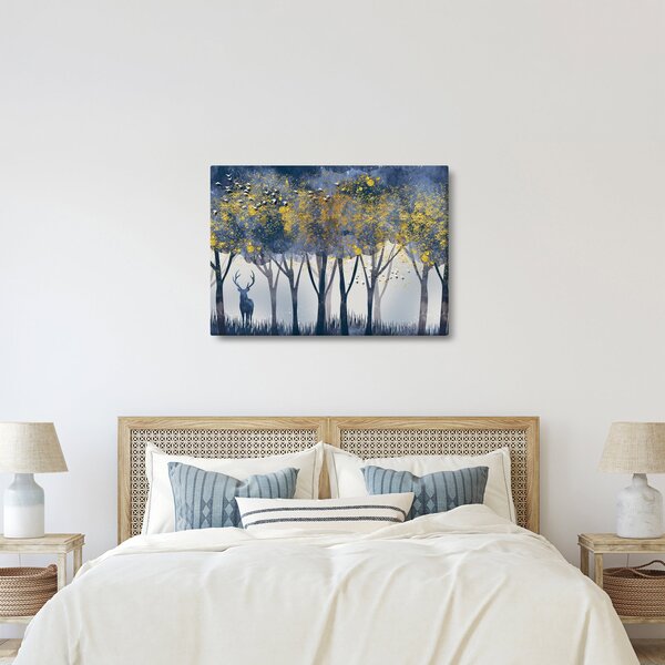 Tablou cerbul în pădure (70x50 cm)