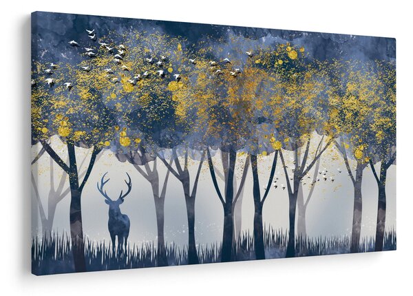 Tablou cerbul în pădure (90x60 cm)