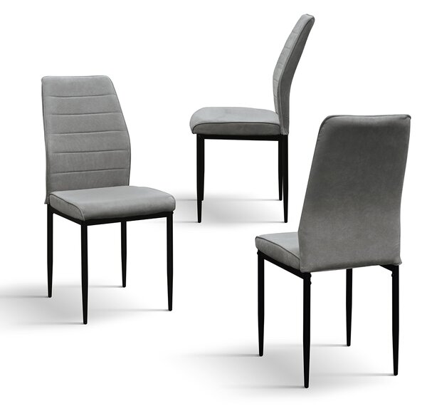 SET 4 Scaune Grig, tesatura, structura metalica - GRI - STANDARD