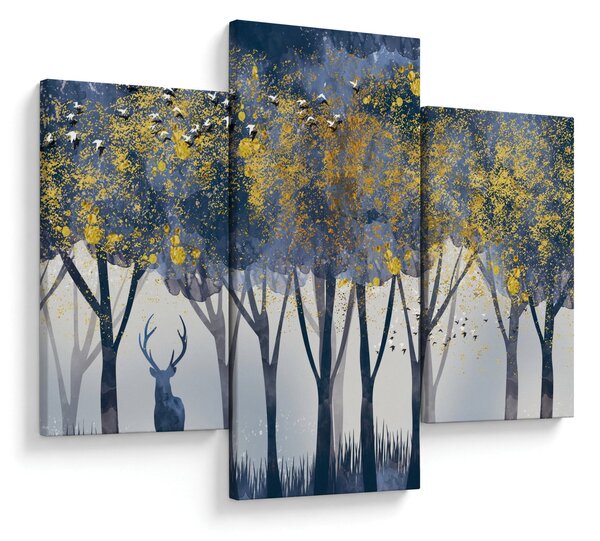 Tablou cerbul în pădure (90x60 cm)