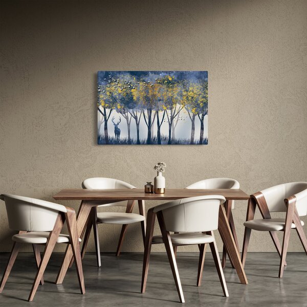 Tablou cerbul în pădure (90x60 cm)