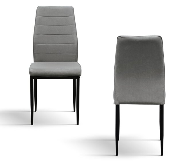 SET 4 Scaune Grig, tesatura, structura metalica - GRI - STANDARD