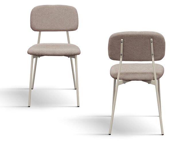 SET 4 Scaune BETO ,tesatura ,structura metalica - BEJ - STANDARD