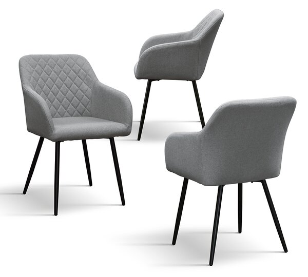 SET 2 Scaune Maura tip fotoliu ,tesatura ,structura metalica - GRI - STANDARD - 2 BUCATI