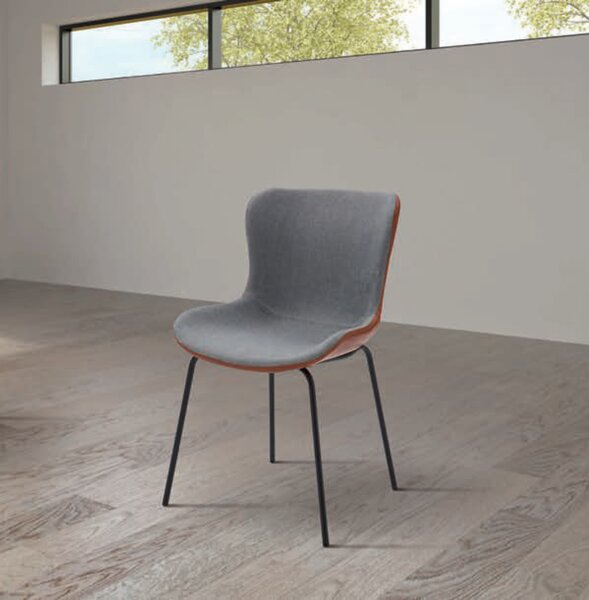 Scaun TEMPO, tesatura si piele ecologica - BEJ - NEGRU