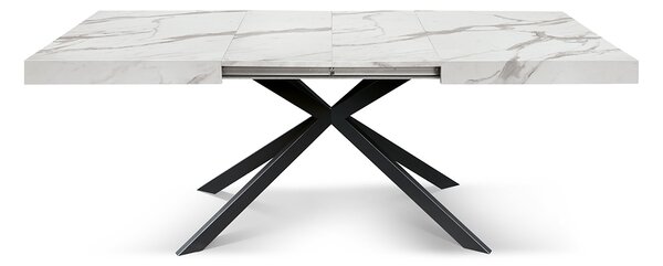 Masa extensibila SPIDER, blat ALB MARMORAT - 160 cm / 90 cm / h 77 - ALB